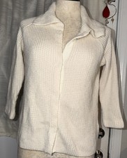 NWOT DKNY Women's Ivory Cable Knit Sweater RN 68596 Size Small