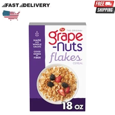 Post Grape Nuts Flakes Breakfast Cereal, Crunchy 18 oz Box
