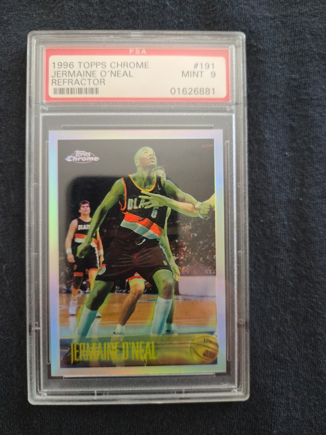 1996 Topps Chrome Refractor #191 JERMAINE ONEAL PSA 9