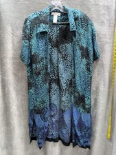 Vintage Open Front Duster Jacket Women's 14 Floral Paisley Artsy Boho Whimsigoth