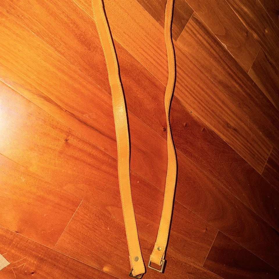 Louis Vuitton Vachetta ремень, подушечка сверла. Регулируемый размер около 55,5 дюйма. Подлинный - Изображение 3 из 4