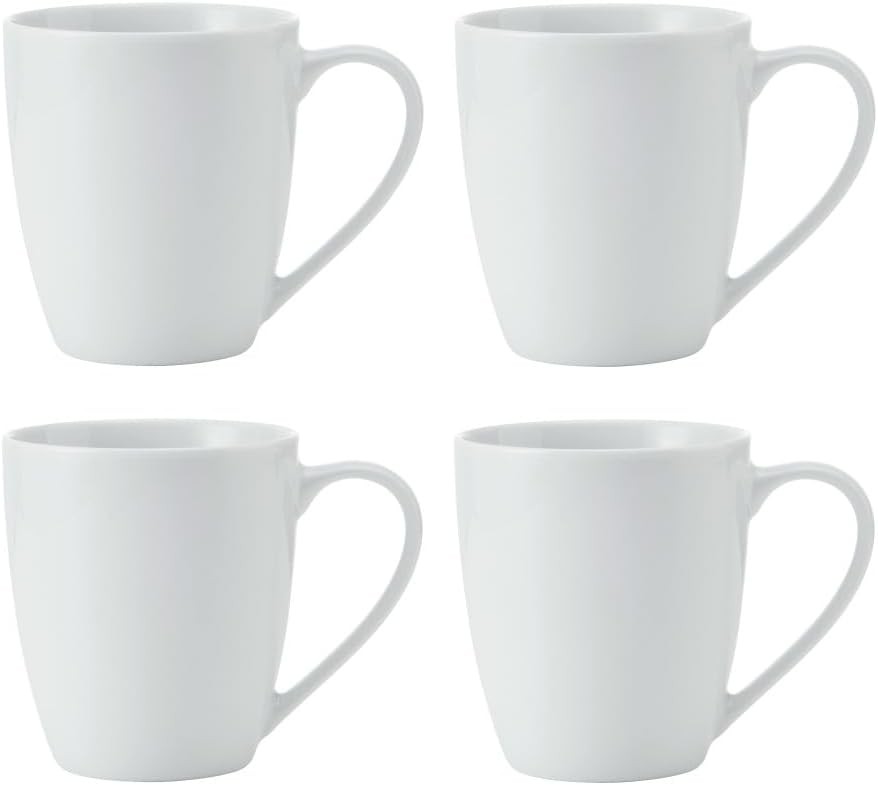MIKASA Chalk 4pc Porcelain Mug Set, 380ml, Gift Boxed, White