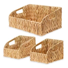 Pantry Organizers and Storage Baskets for Organizing with Handles, Large Wick...