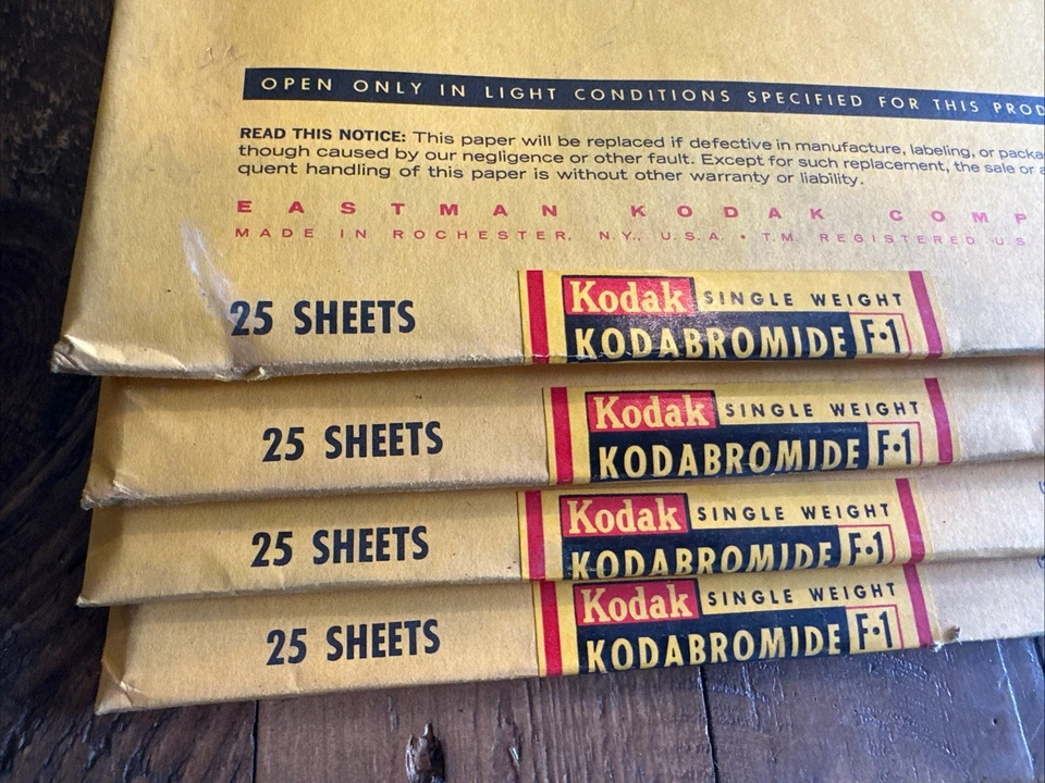 Vintage Kodak Kodabromide F1 SINGLE WEIGHT Photo Paper 8x10” SEALED 100 Sheets - Image 3 of 4