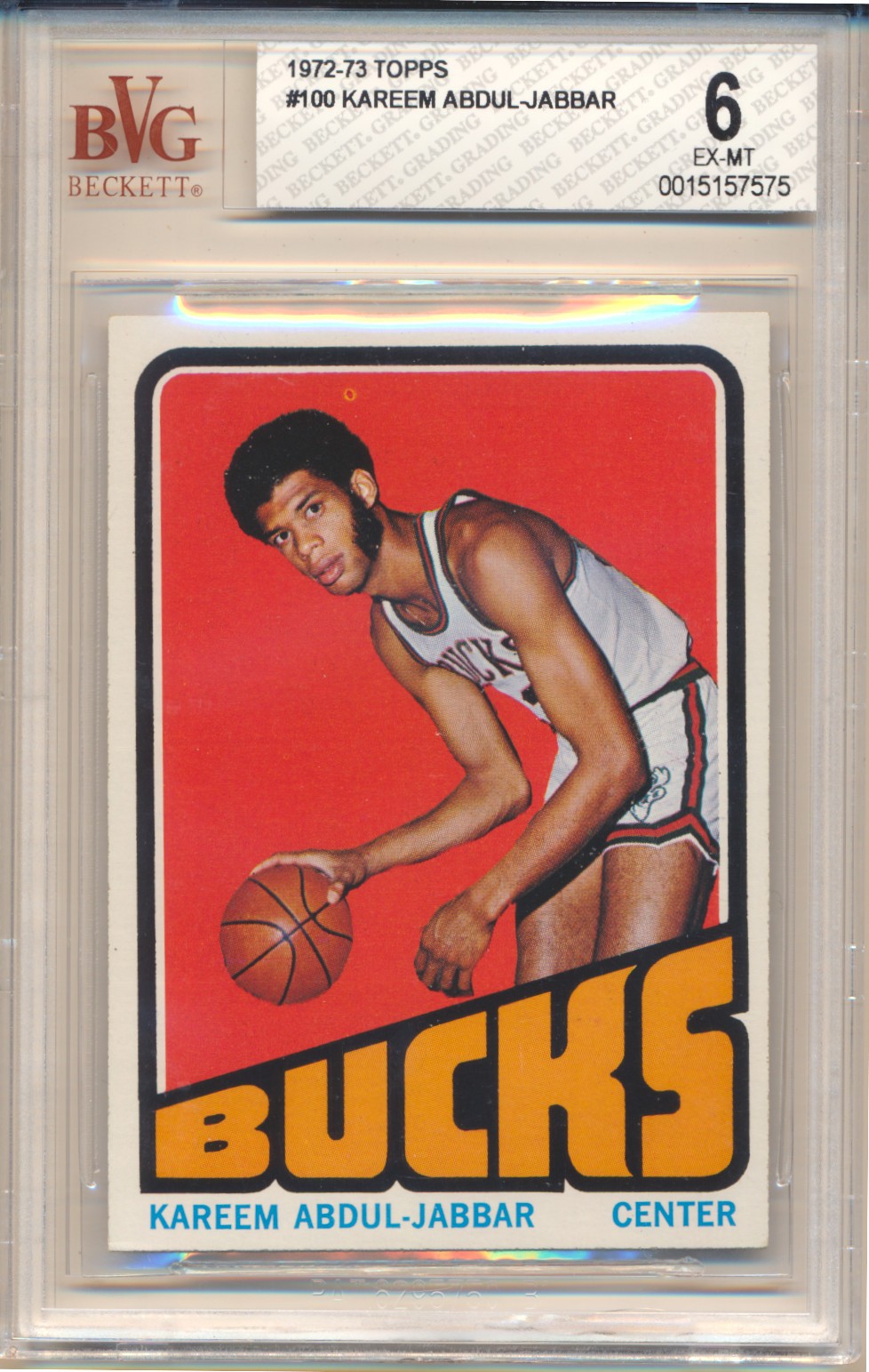 1972 Topps Kareem Abdul-Jabbar (HOF) (#100) BVG6 BVG