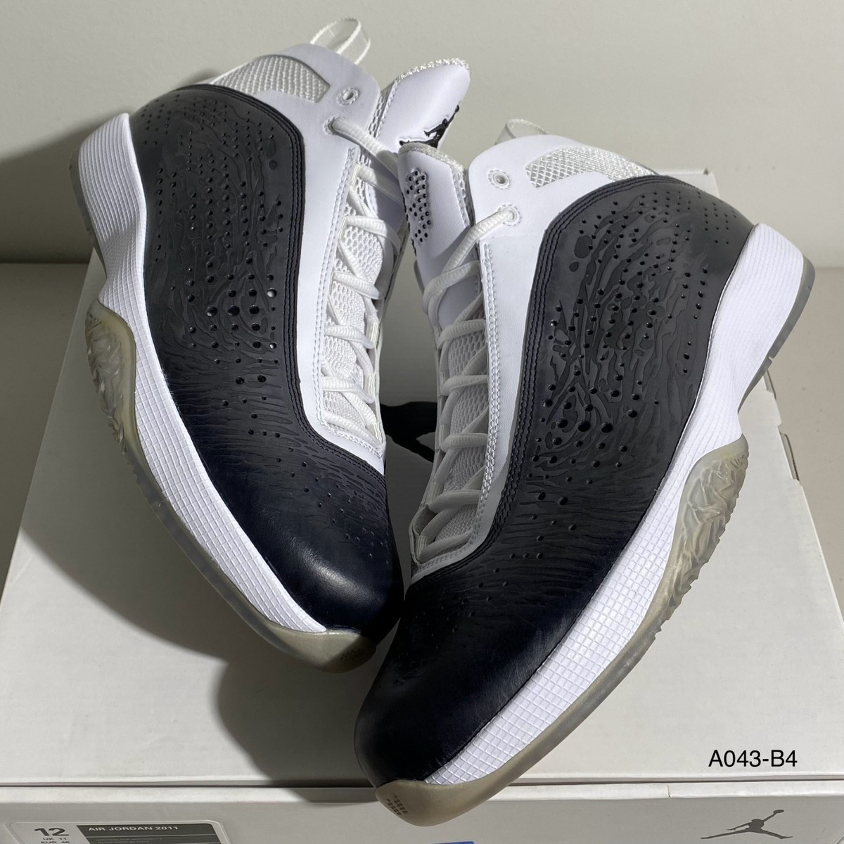 Size 12 - Air Jordan 2011 White Black Sneakers Mens 436771-101 NEW