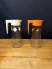 VTG Anchor Hocking Tang Glass Carafe Pitcher Atomic Starburst Flip Top
