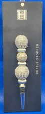 Hofburg Interiors Large (5") Silver Rhinestone Christmas Finial Bottle Stopper