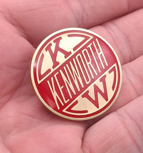 Kenworth KW Truck Red Round Logo Hat Lapel Pin Semi Trucking Badge Vintage style