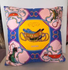 Hermès 100% Authentic Scarf/Made into Decorative/Accent Pillow