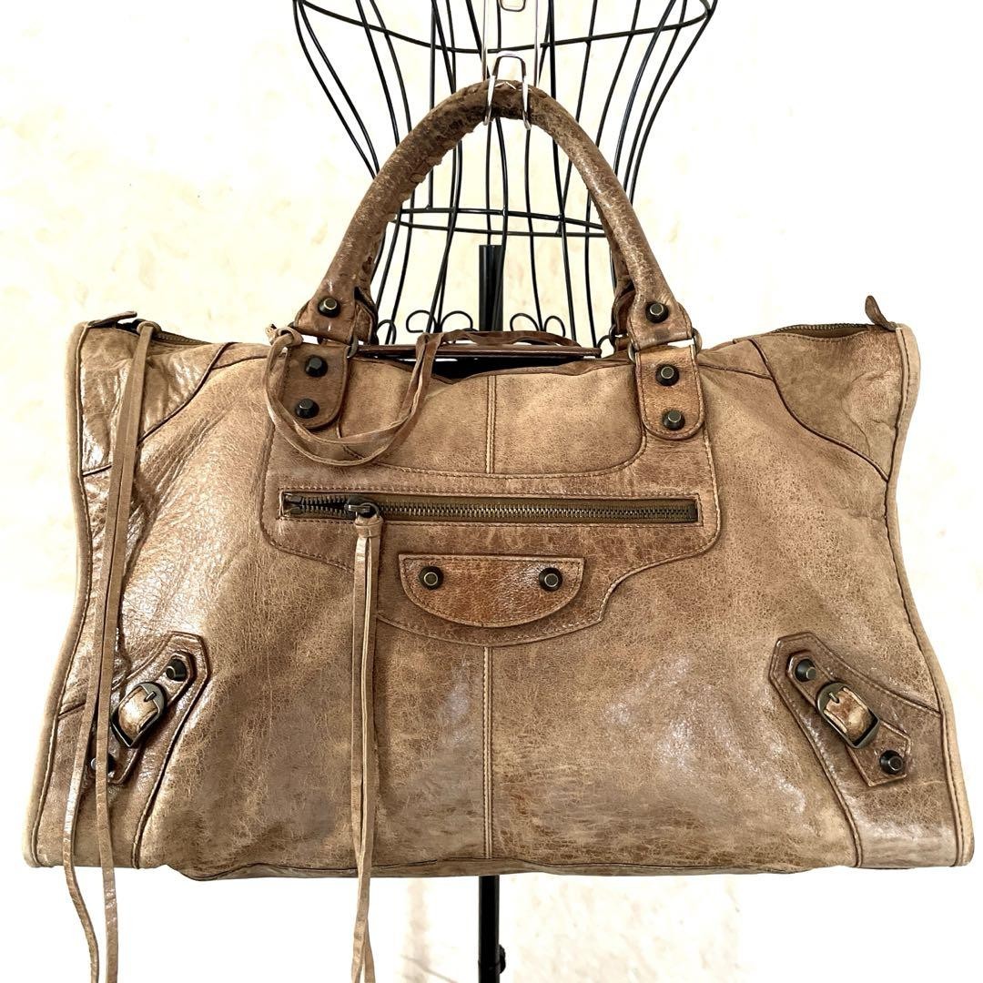 バッグ 00s BALENCIAGA leather boston bag y2k 00s BALENCIAGA The Work Leather Handbag Vintage Large Tote