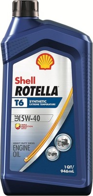 Shell Rotella T6 SAE 5W-40 Full Synthetic Diesel Engine Oil 1 Quart