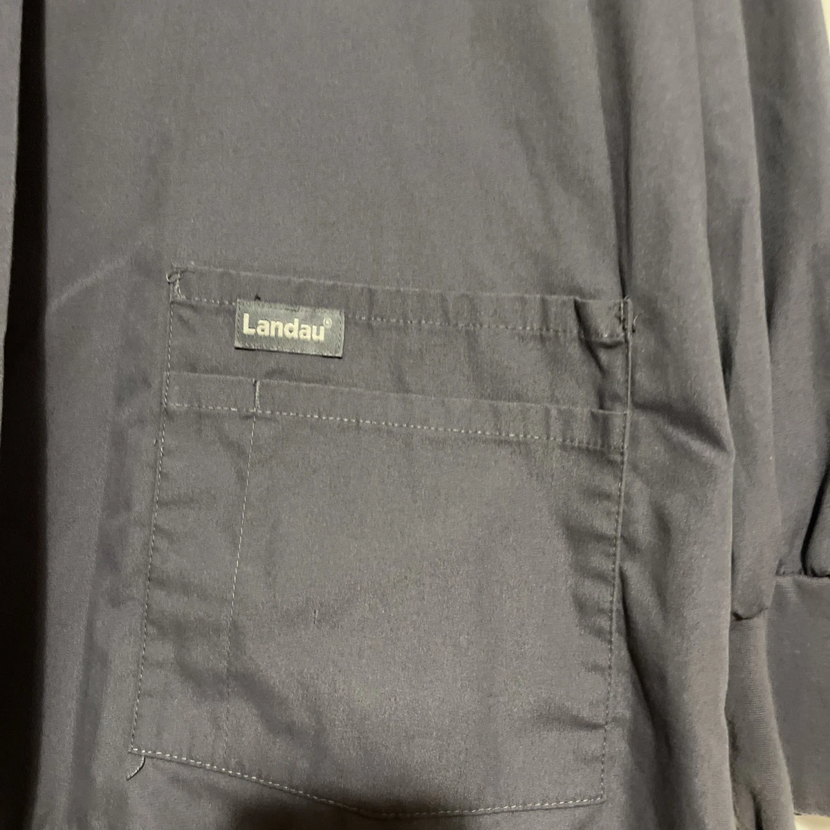 Landau Grey Snap Close Scrub Coat Jacket Large
