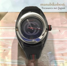 Gucci Sync YA137301 Quartz Black Dial Rubber Strap Women's Wristwatch With Box