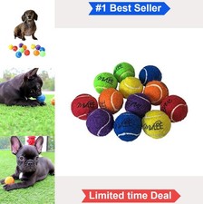 Mini Dog Tennis Balls 1.5 Inch Squeaker Toy Set of 12 Small Puppy Fetch