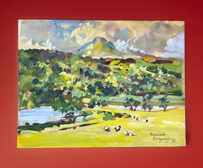 Signiertes Montague Leder Original Gemälde Moel Siabod Snowdonia Wales.