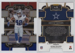 2023 Panini Select Concourse Red & Blue Prizm Die-Cut Deuce Vaughn #28 Rookie RC