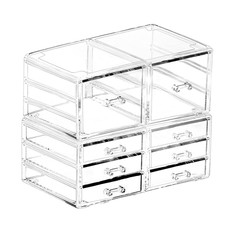 Clear Stacking Make up Organizers and Storage with 8 Drawers,9.4" Tall Acrylic M