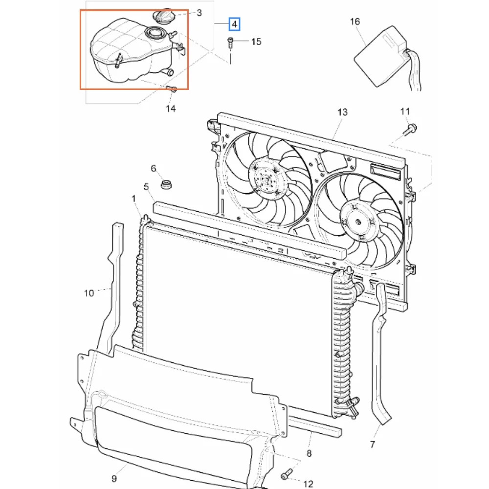 For Bentley Flying Spur 2008-2013 Radiator Expansion Tank 3W0121403F