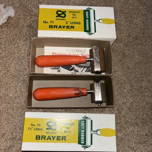 VTG NOS SPEEDBALL RUBBER BRAYER 71 2" Soft ROLLER #4171 #4170 1 1/2” long