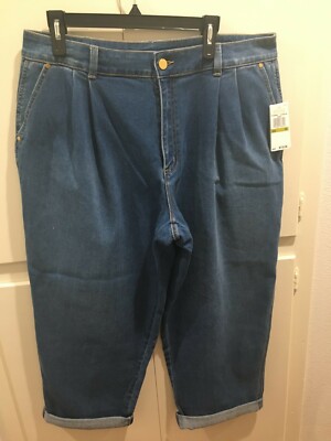 Michael Kors Women's Cali Blue WA Basics Pleated Jeans Size 14 NWT 