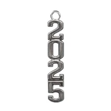 Endea Graduation Silver Stacked Tassel Date Charm Year 2025