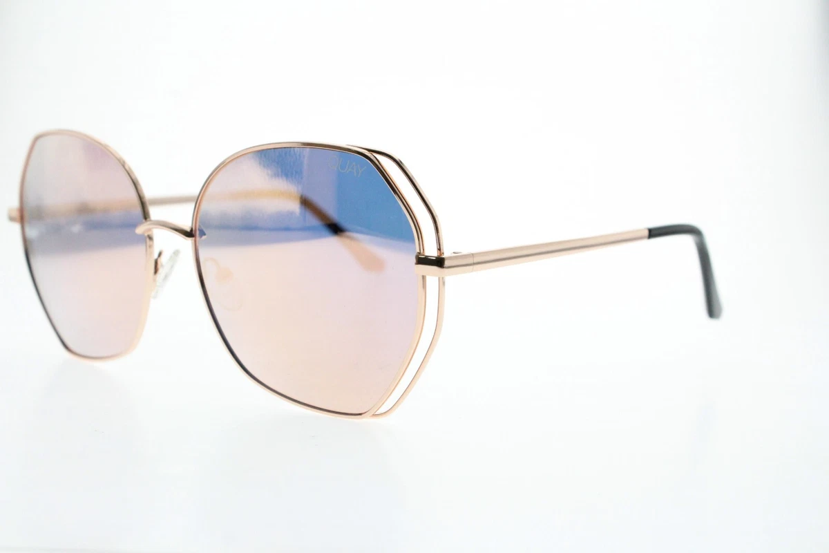 Quay Australia Big Love 1212 Rose Gold Mirrored Sunglasses with Case