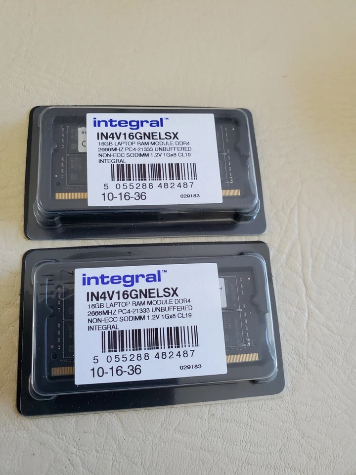 16GB INTEGRAL IN4V16GNELSX J2031NTW PC4-21300 DDR4-2666 Laptop RAM New - Image 2 of 3