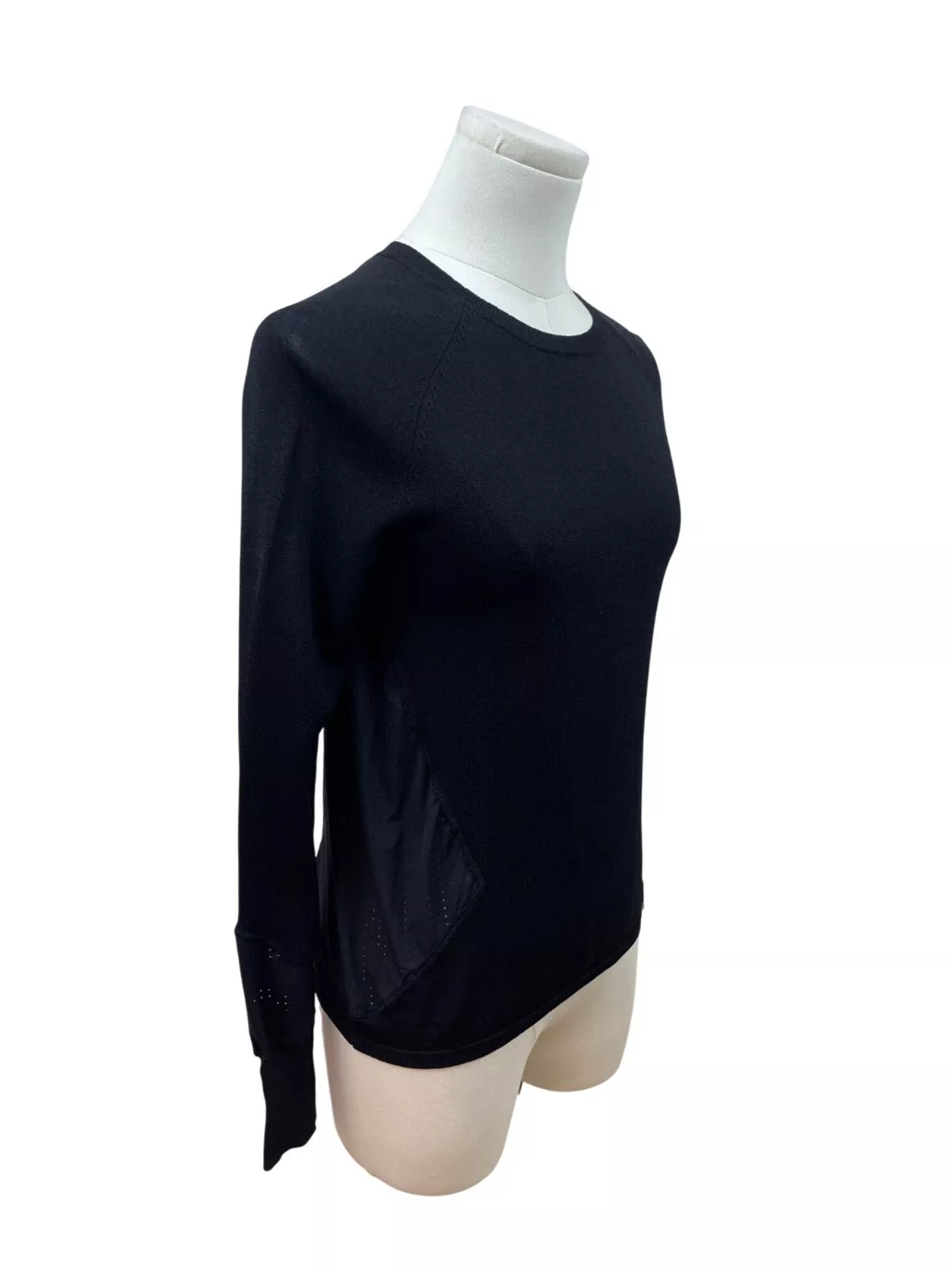 sweaty-betty long sleeve crew neck mesh panels shirt