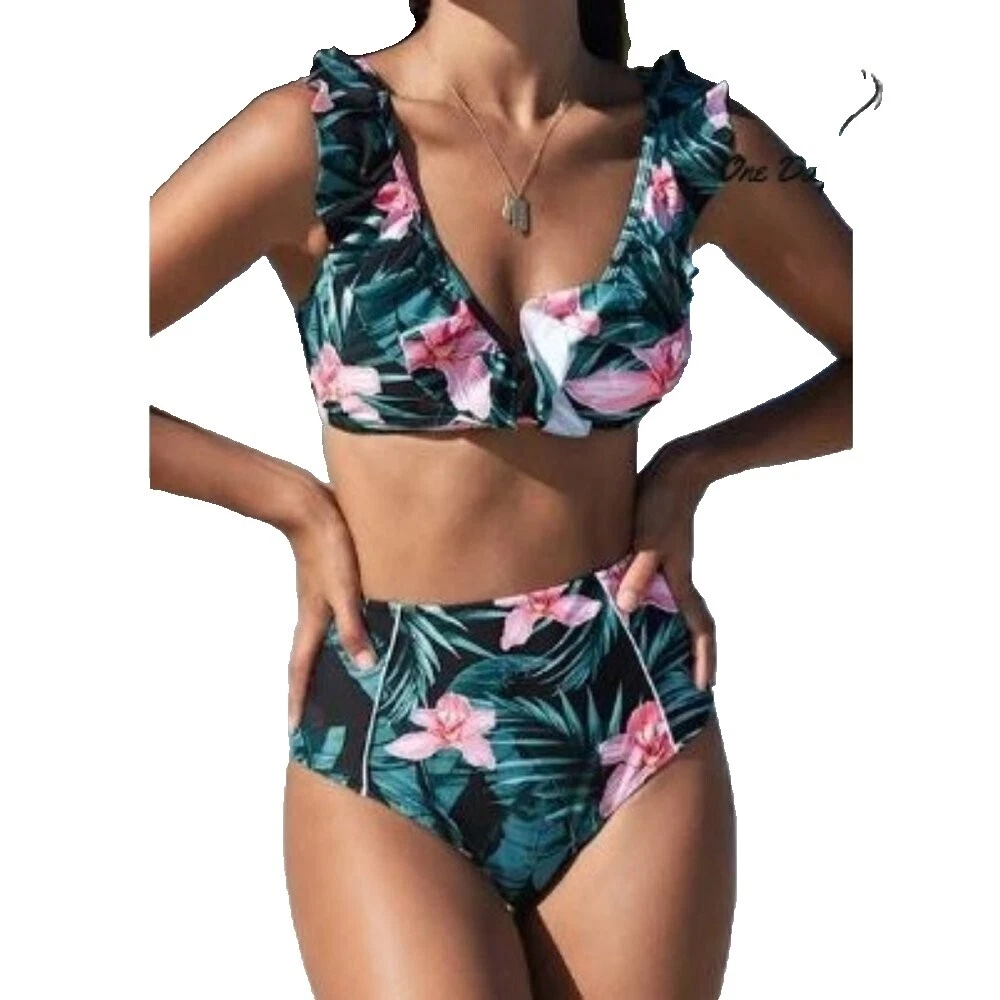 Nylon Floral Regular Size S Swimwear for Women