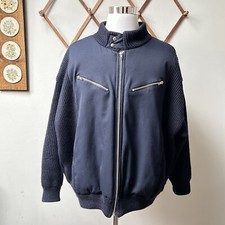 Chaqueta Bomber Woolcraft Pura Nueva Lana Tejida Pesada Hecha en Nueva Zelanda Grande