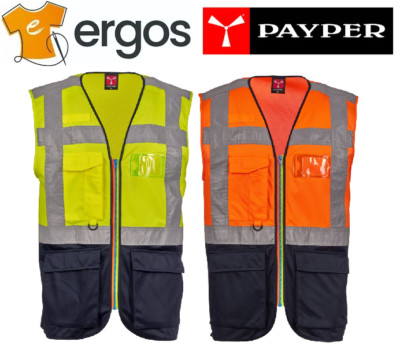 PAYPER EXTROVERT High Visibility Vest Dry-Tech Two Tone Zip Badge Holder Pockets