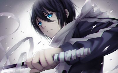 Anime manga noragami yato aqua eyes dark hair in Custom Gaming Mat Desk