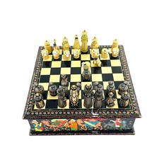 Handcrafted Walnut Chess Set - Luxury Chessboard with Size 12x12x4 inches