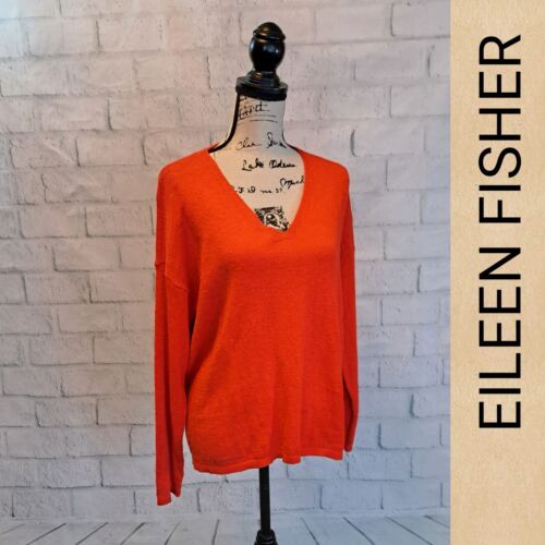Size LP NW Tags Eileen Fisher $178 linen "orange is the new black" sweater  - Picture 1 of 10
