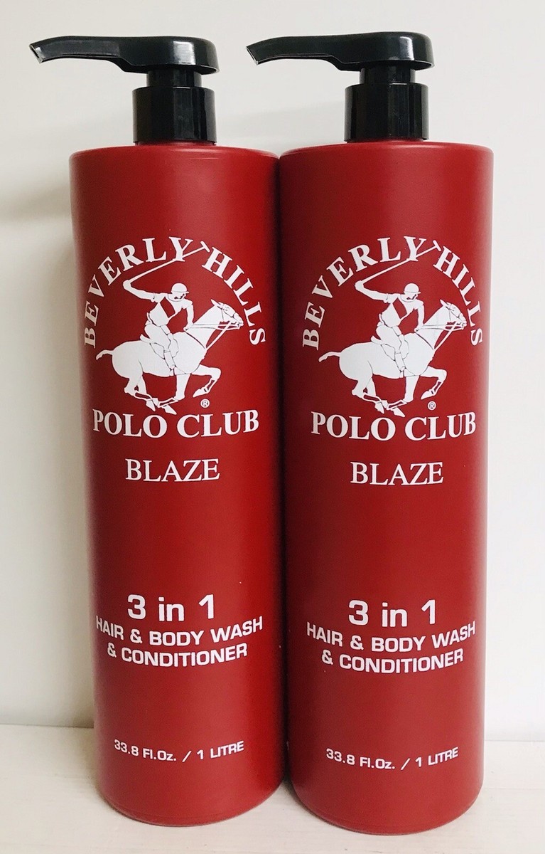 2-Pack Beverly Hills ~ Polo Club Blaze 3-in-1 Wash for Men 33.8 fl