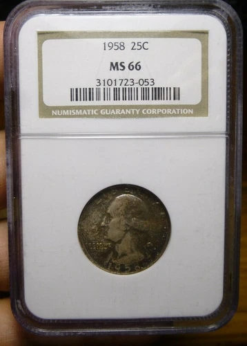 1958 25c Washington Quarter NGC MS66
