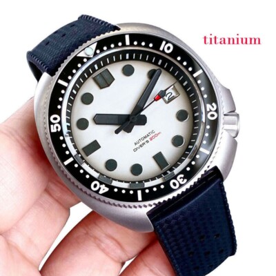 Titanium 44mm NH35A Men Watch 20ATM Sapphire Glass Date 120 Clicks Ceramic Bezel