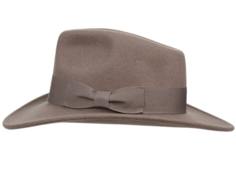 Premium Wool Felt Indiana Jones Fedora Hat w/Grosgrain Band Crush-able  Outback