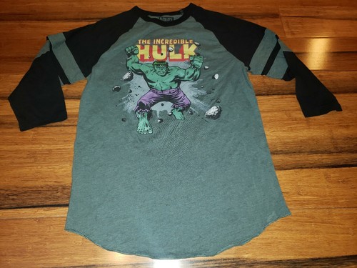 The Incredible Hulk Mens Sz M Marvel Comics 3/4 sleeve vintage print ...