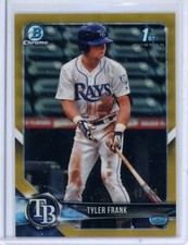 2018 Bowman Draft Chrome Tyler Frank BDC-156 Prospect Gold Refractor 43/50 Rays