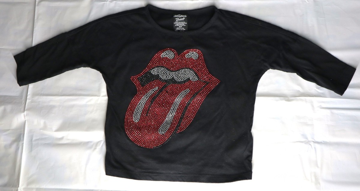 BRAVAD★THE ROLLING STONES ROCK BLACK BABY Tシャツ The Rolling Stones Bravado Girls Embellished black T-Shirt