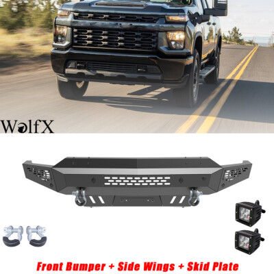 Front Bumper For 2020-2023 Chevy Silverado 2500/3500/2500HD/3500HD w/Skid Plate