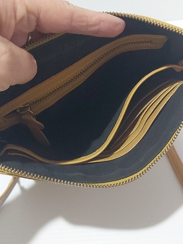 Stitch & Hide "Ruby" Mustard Yellow Leather Crossbody Satchel Shoulder Bag - Picture 9 of 13