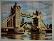 Printed needlepoint tapestry canvas only 7x9.5 inch Tower Bridge Orchidea
