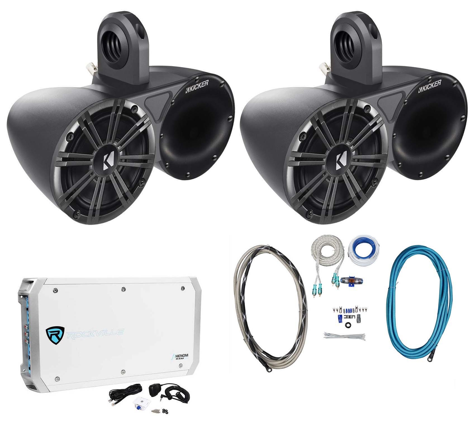 Пара компонентных динамиков для вейкборда Kicker 65 6-канальный усилитель Комплект усилителей