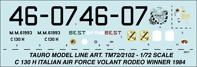 TAURO MODEL TM72/2102 LOCKHEED C-130H HERCULES STEERING WHEEL RODEO WINNER 1984 1:72