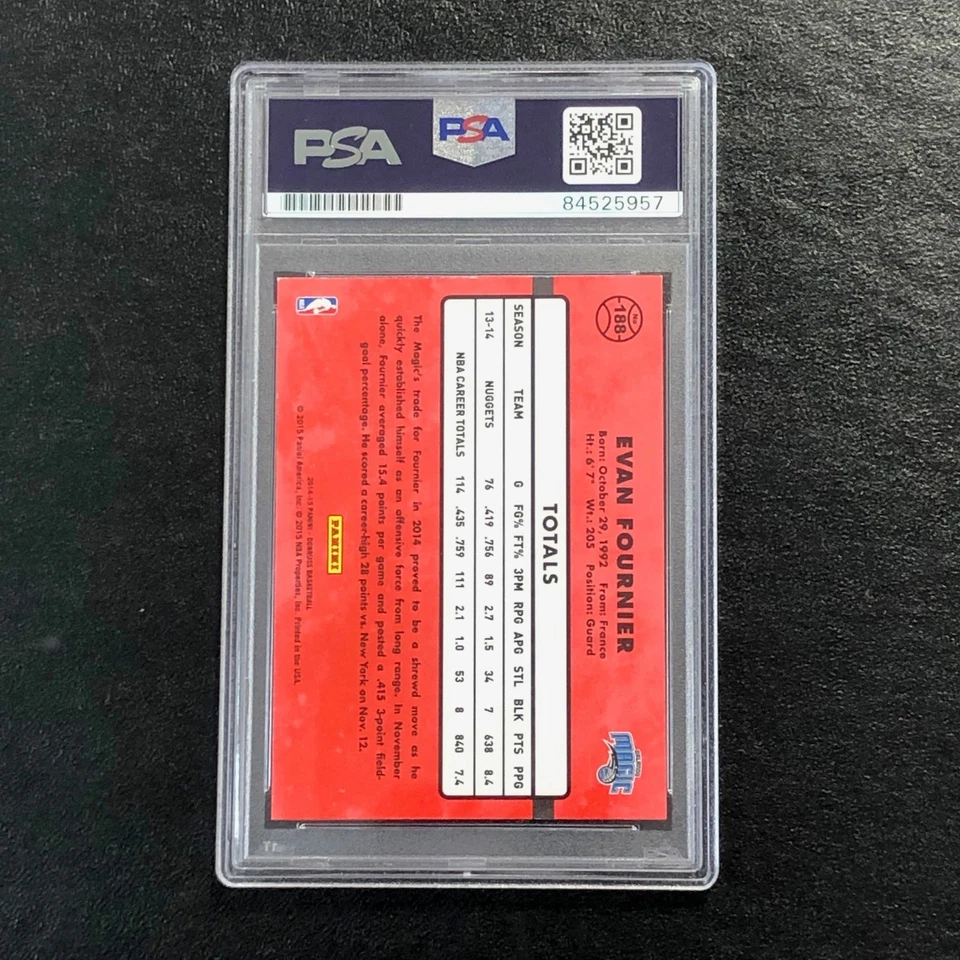 2014-15 Panini Donruss #188 Evan Fournier Signed Card AUTO PSA Slabbed Magic - Image 2 of 2