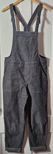 Aerie Overalls Women's Large Smoked Gray Corduroy Werk & Play Utility Cuffed