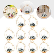 10 Pcs Metal Tables Geometric Gold Centerpiece Vases Large Round Baskets Set